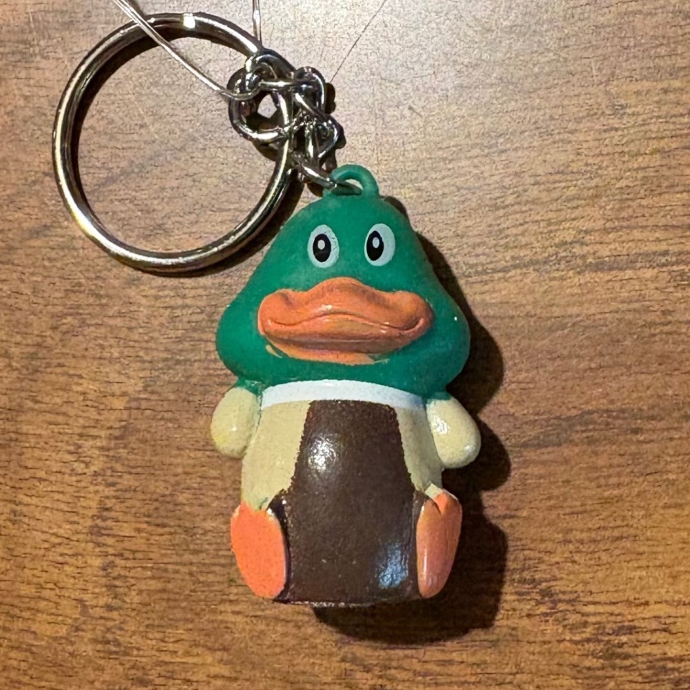 Mallard Duck Figurine Keychain Bird Animal Bag Charm Accessory Backpack PVC